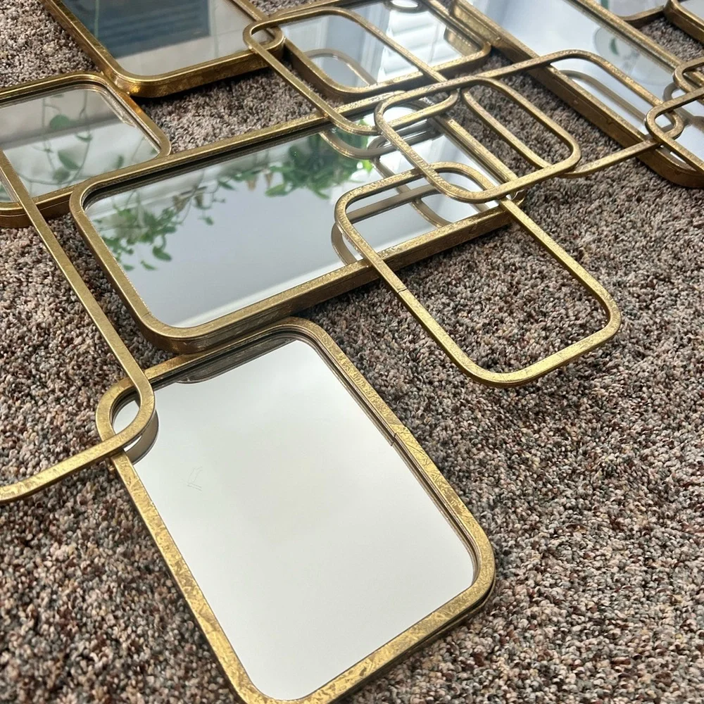 Modern Gold and White Wall Decor Set for 2
